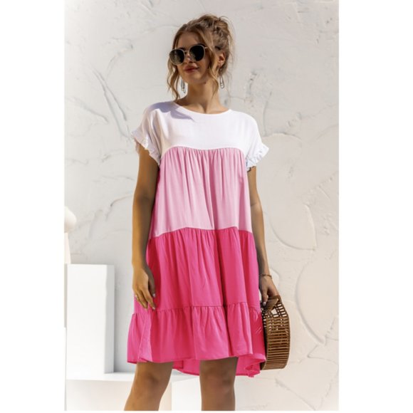 Color Block Tiered Dress - Picture 5 of 6